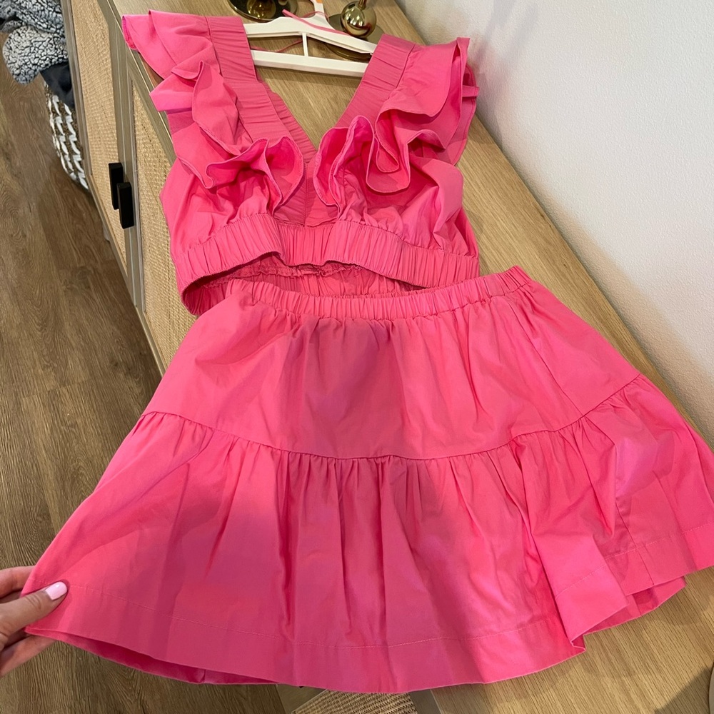 Day + Moon two piece pink skirt set